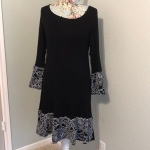 Black Dress with White Design